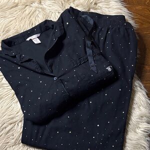 Victoria's Secret Black and Gold Starry PJ’s